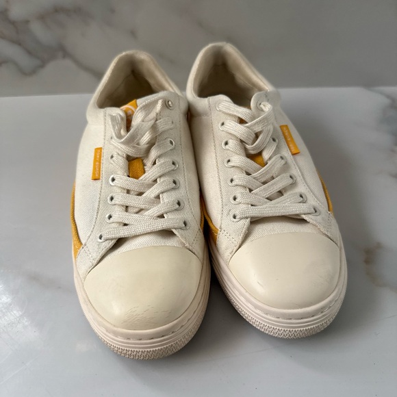 Tory Burch Yellow and Ivory Sneakers - Picture 6 of 12